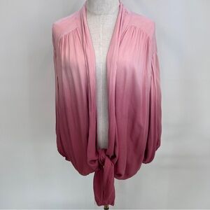 ❤️💜💙💛 YFB Pink Ombré Carmen Tie Front Kimono Top Size Medium